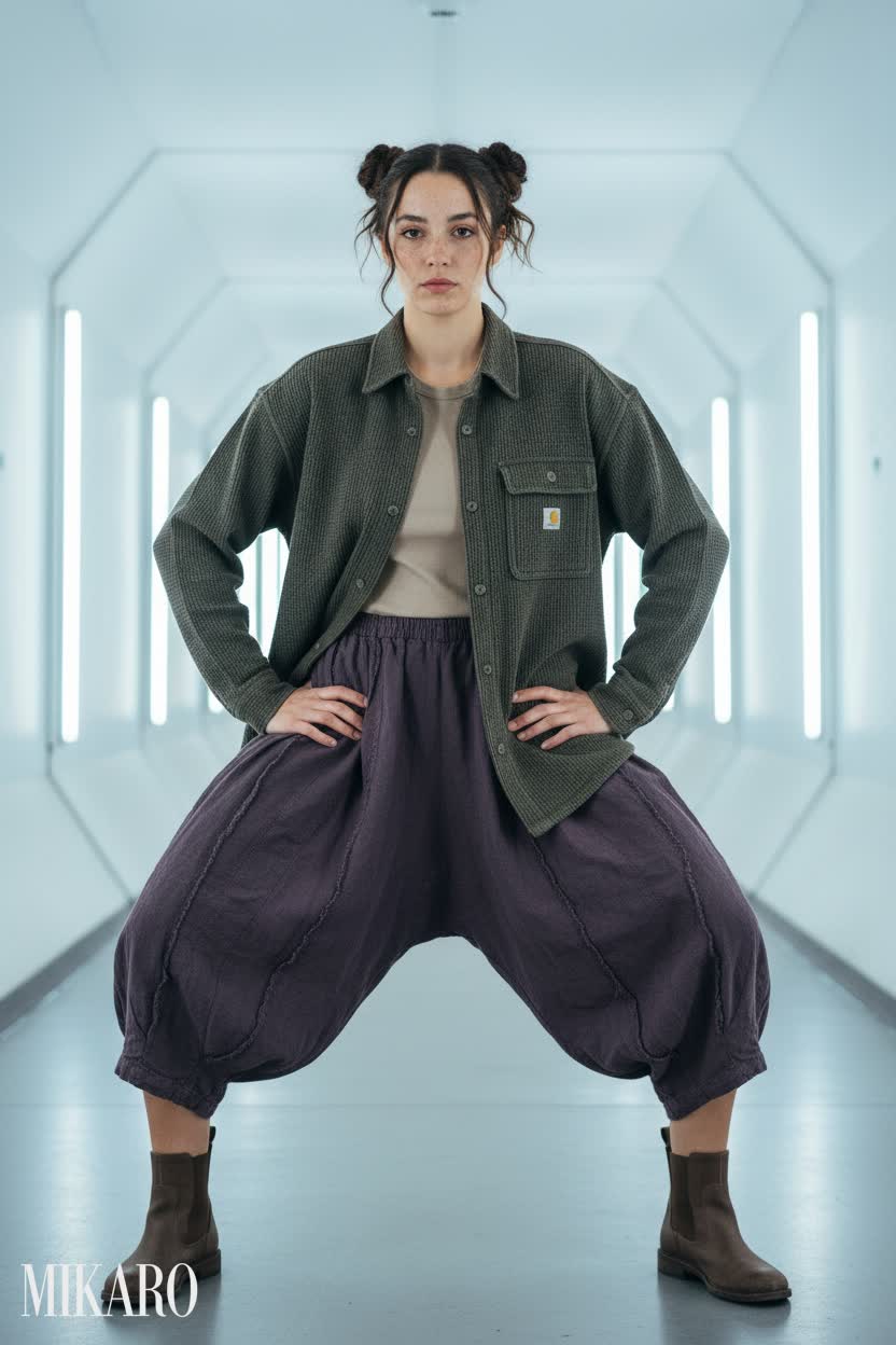 Waffle Knit & Linen Cropped Pants Outfit