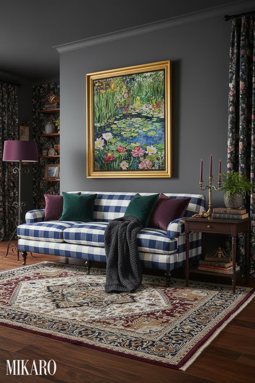 Whimsigoth Living Room Decor: Moody Elegance with Art-Inspired Touches