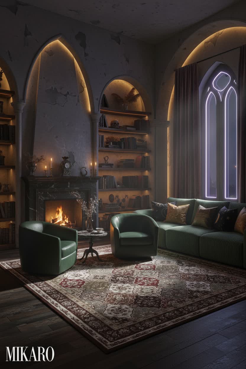 Whimsigoth Reading Nook: Cozy Corners & Neon Dreams