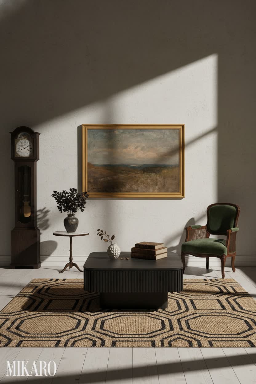 Whimsigoth: Serene Landing with Modern Touches and Vintage Art