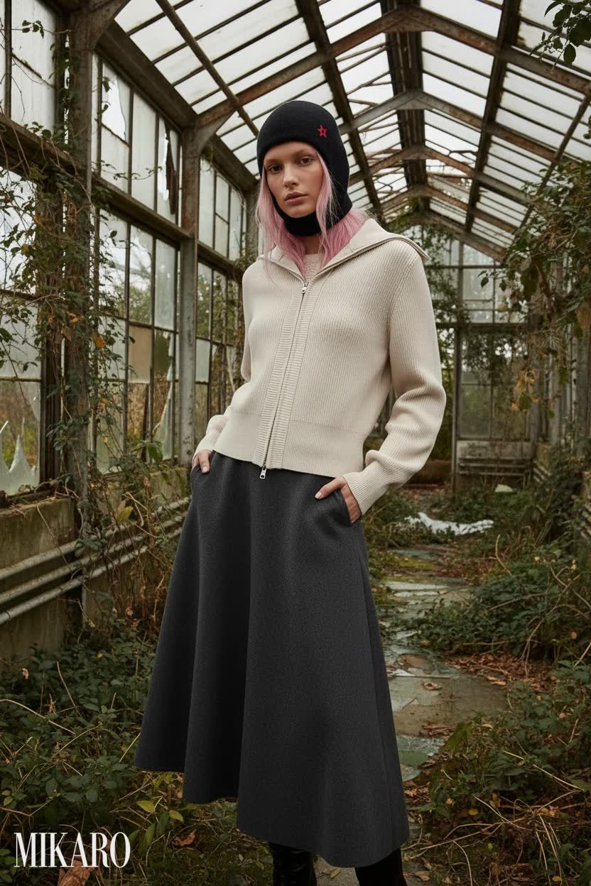Winter Ensemble in an Overgrown Botanical Greenhouse